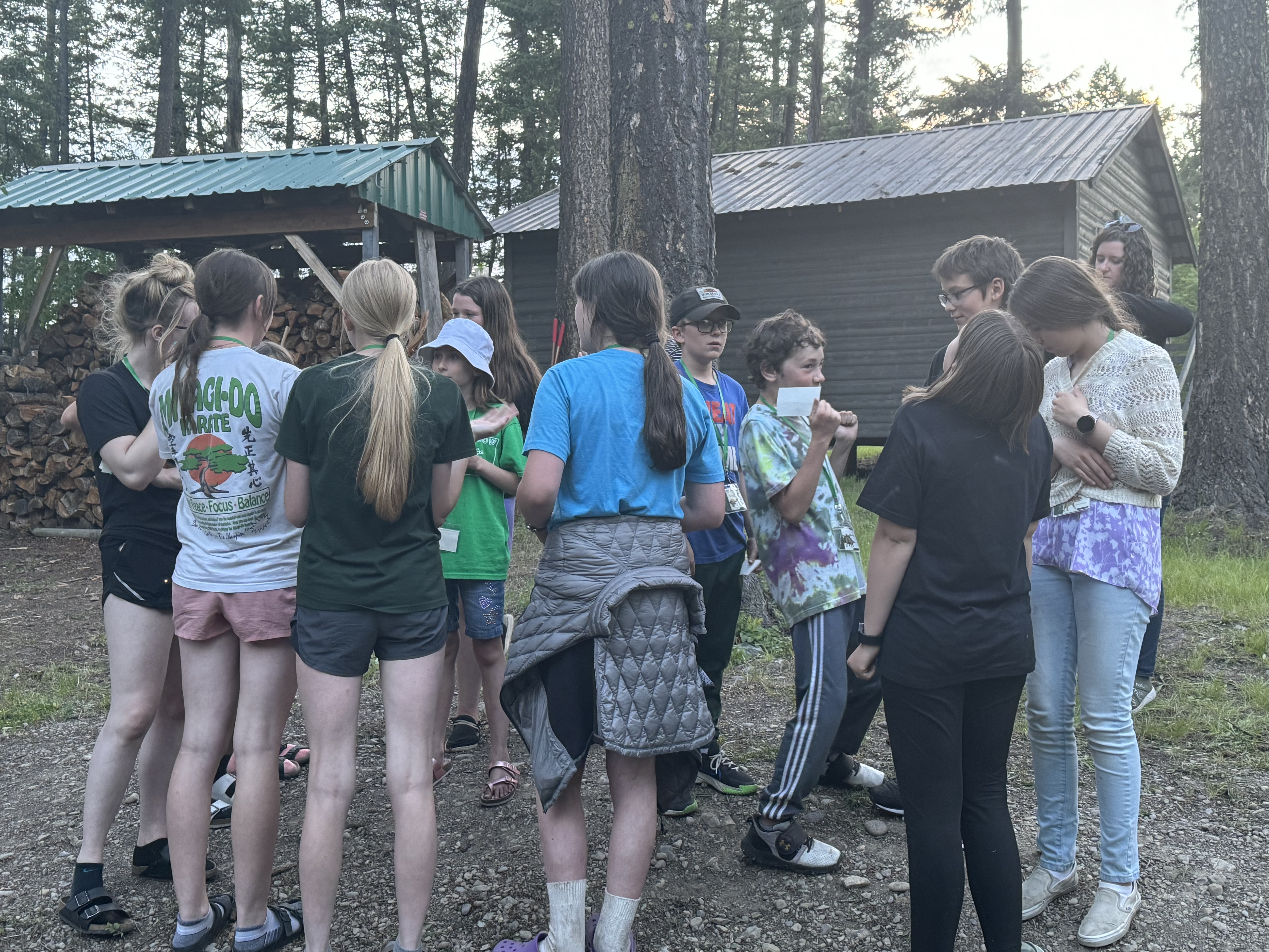 4-H campers participating in an ice breaker at the start of camp